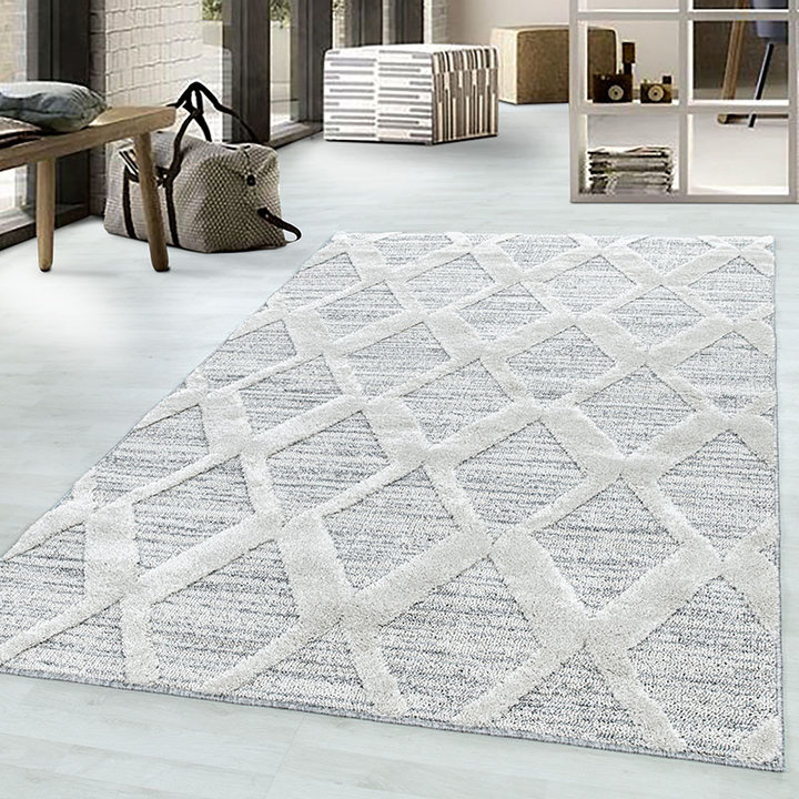 Scandinavisch vloerkleed - Pitea Diamond Grijs | Comfortabel