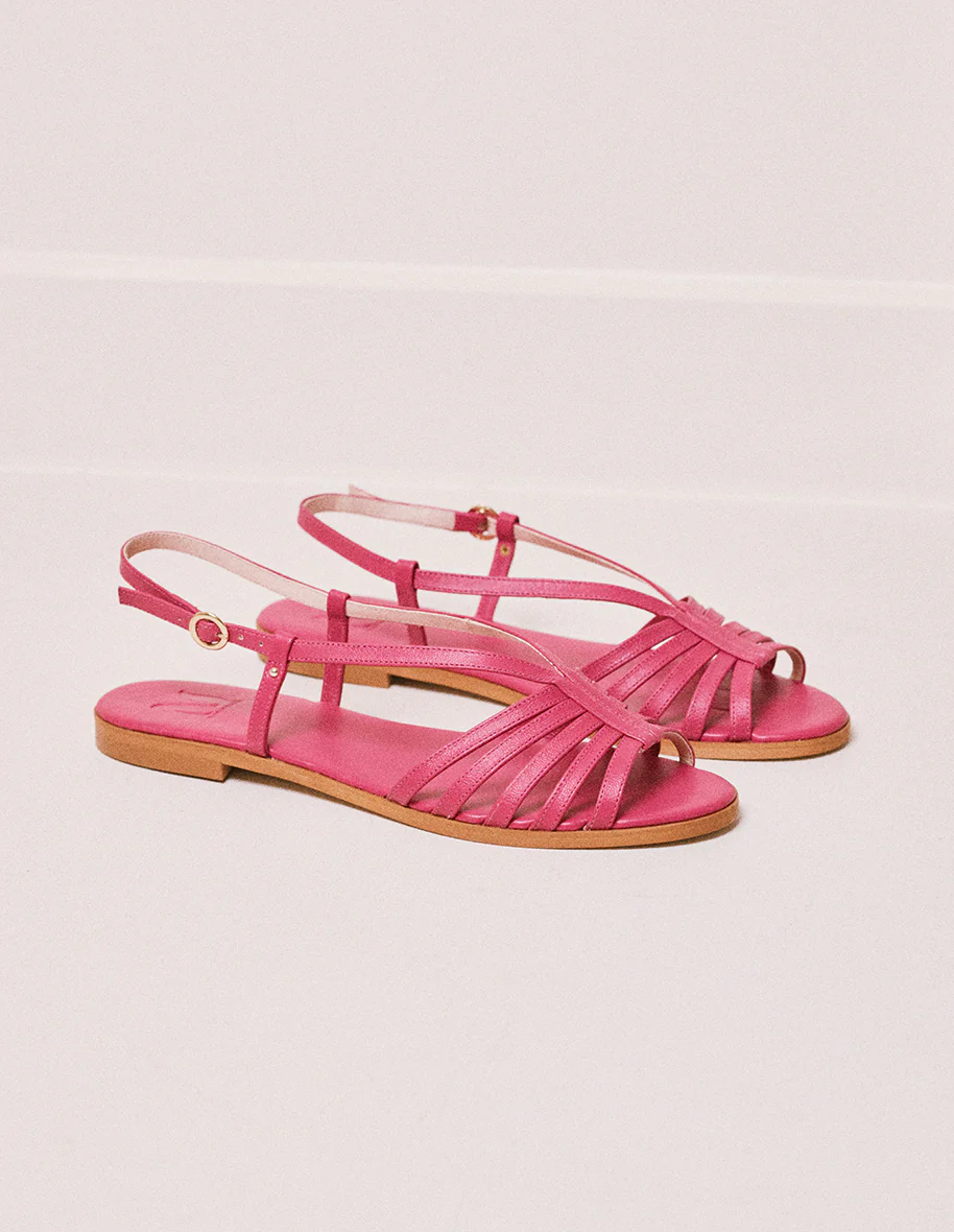 Sandales Ninon B - Cuir fuchsia