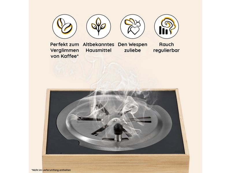 VapoWesp Räucherbox, Hellbraun Räuchergerät zum Schutz gegen Wespen