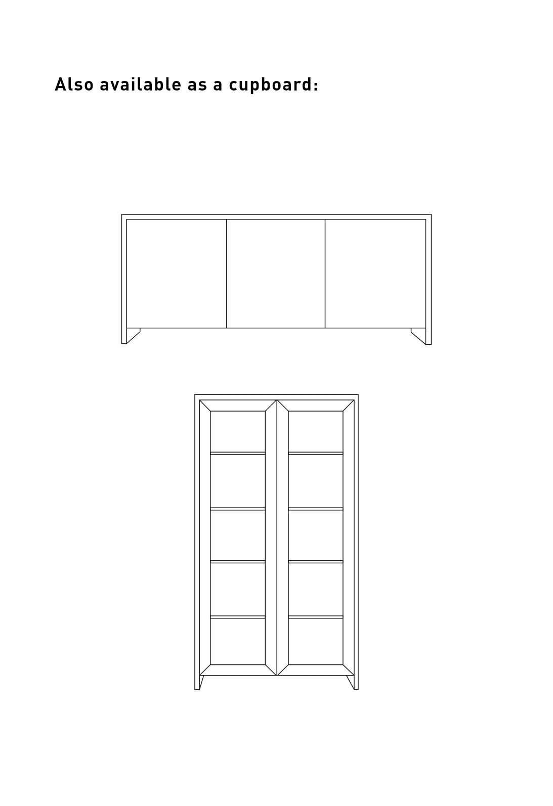 Skjenk svart - 180x40x76 cm