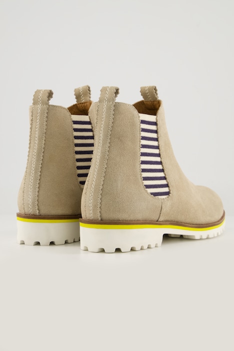 Chelseaboots, Stretcheinsatz, Streifenoptik, Weite H