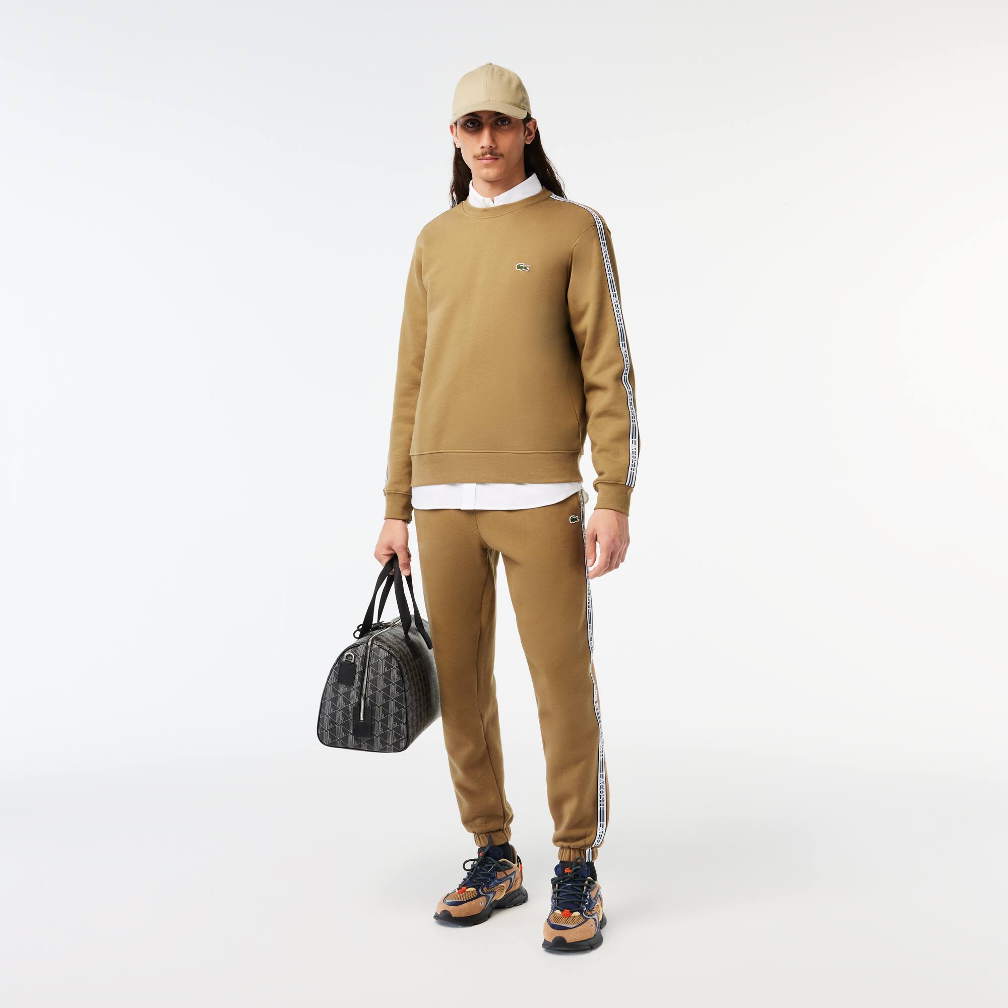 Herren LACOSTE Jogger Trainingshose mit Logostreifen Trainingshosen - Braun - Lacoste - Herren
