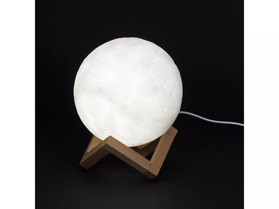 Lampe Tactile Lune Ronde 3d D15cm