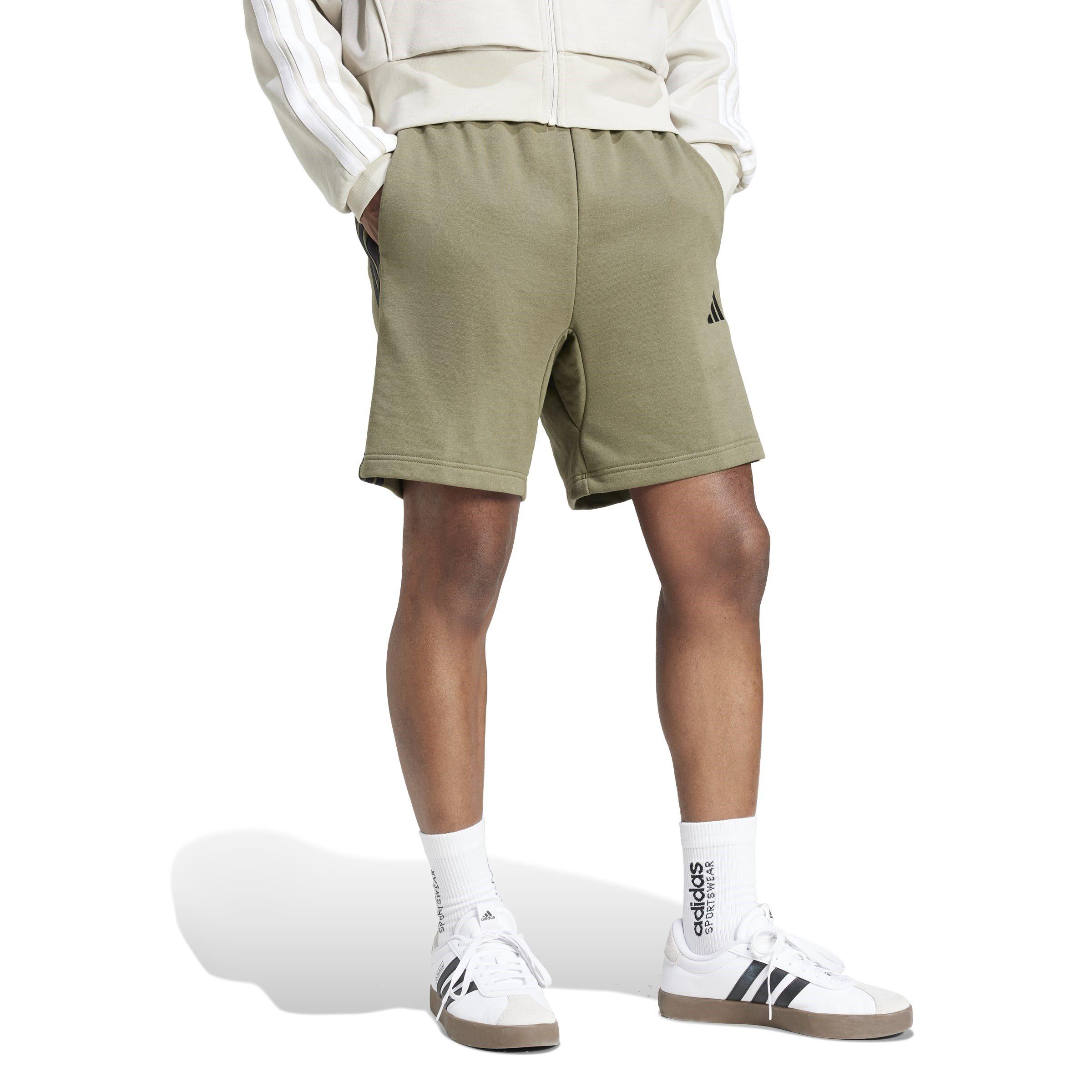 adidas Essentials 3 Stripe Fleece Shorts Mens