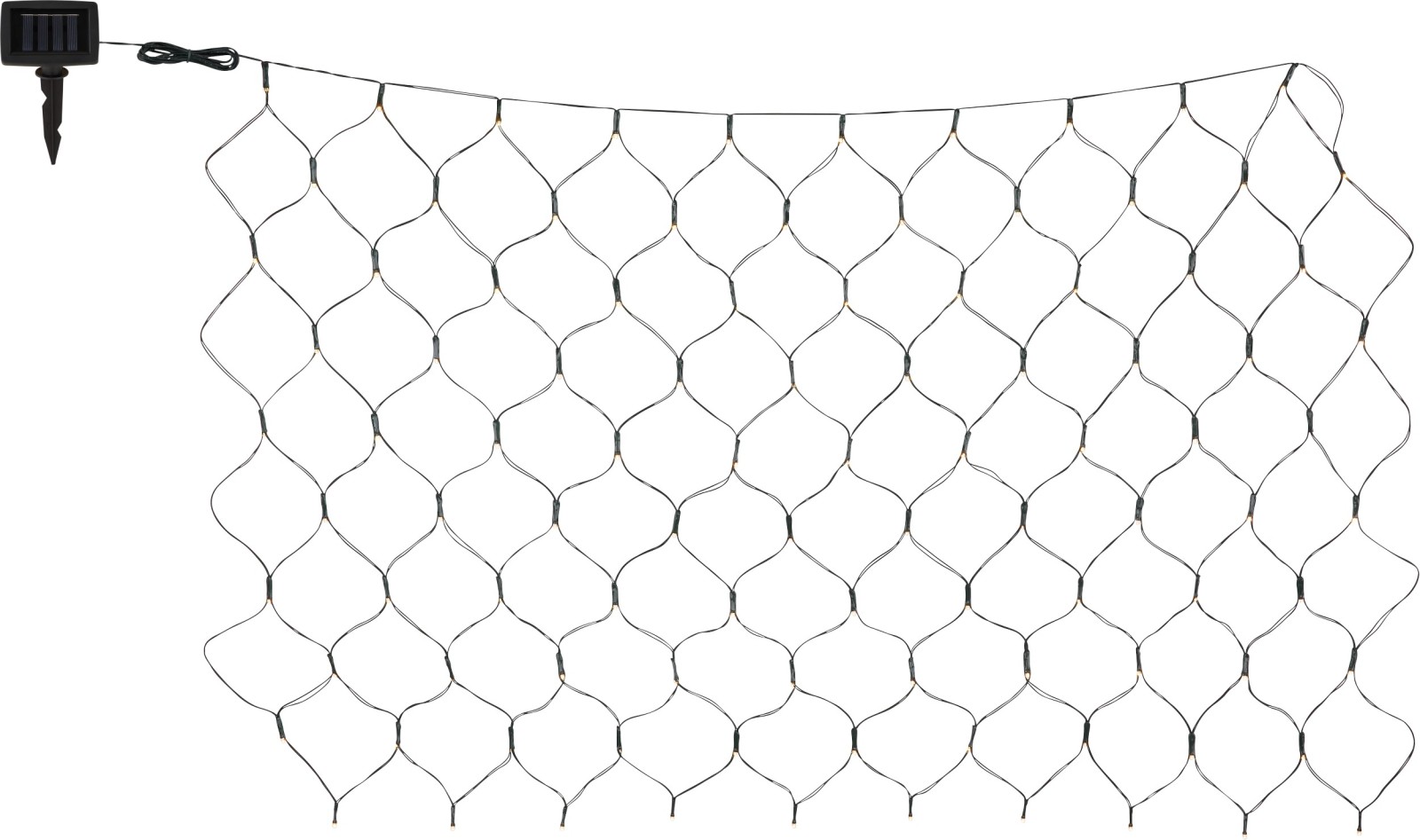Solar-Lichterkette - dunkelgrün - schwarz matt - 90x110 cm