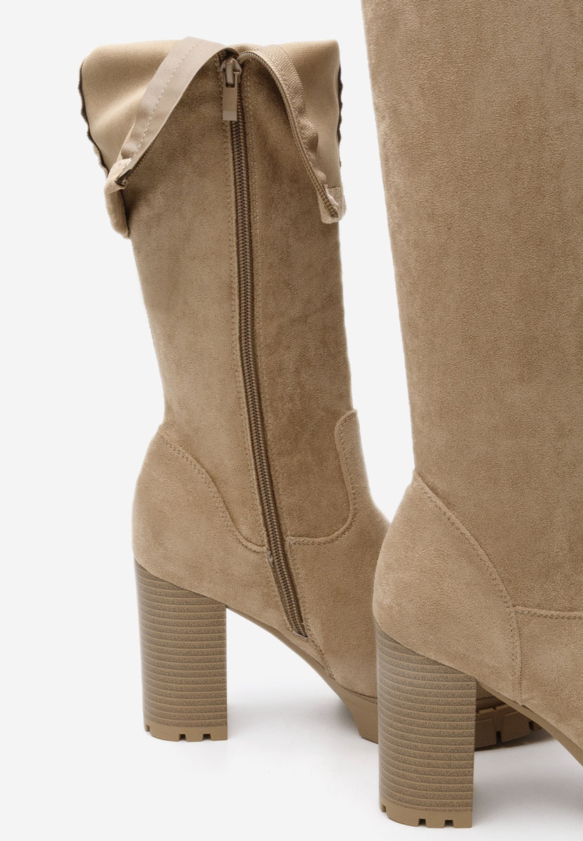 Bottes à talon carré kaki Idalia V2