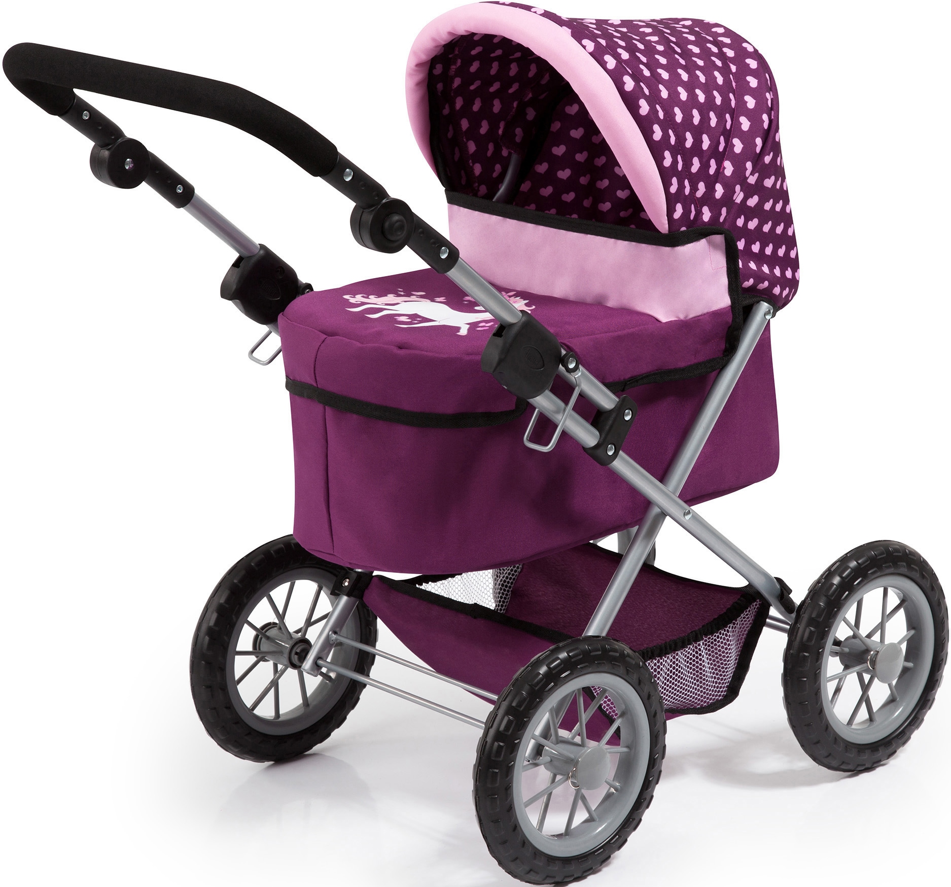Bayer Puppenwagen »Trendy, pflaume« mit Wickeltasche
