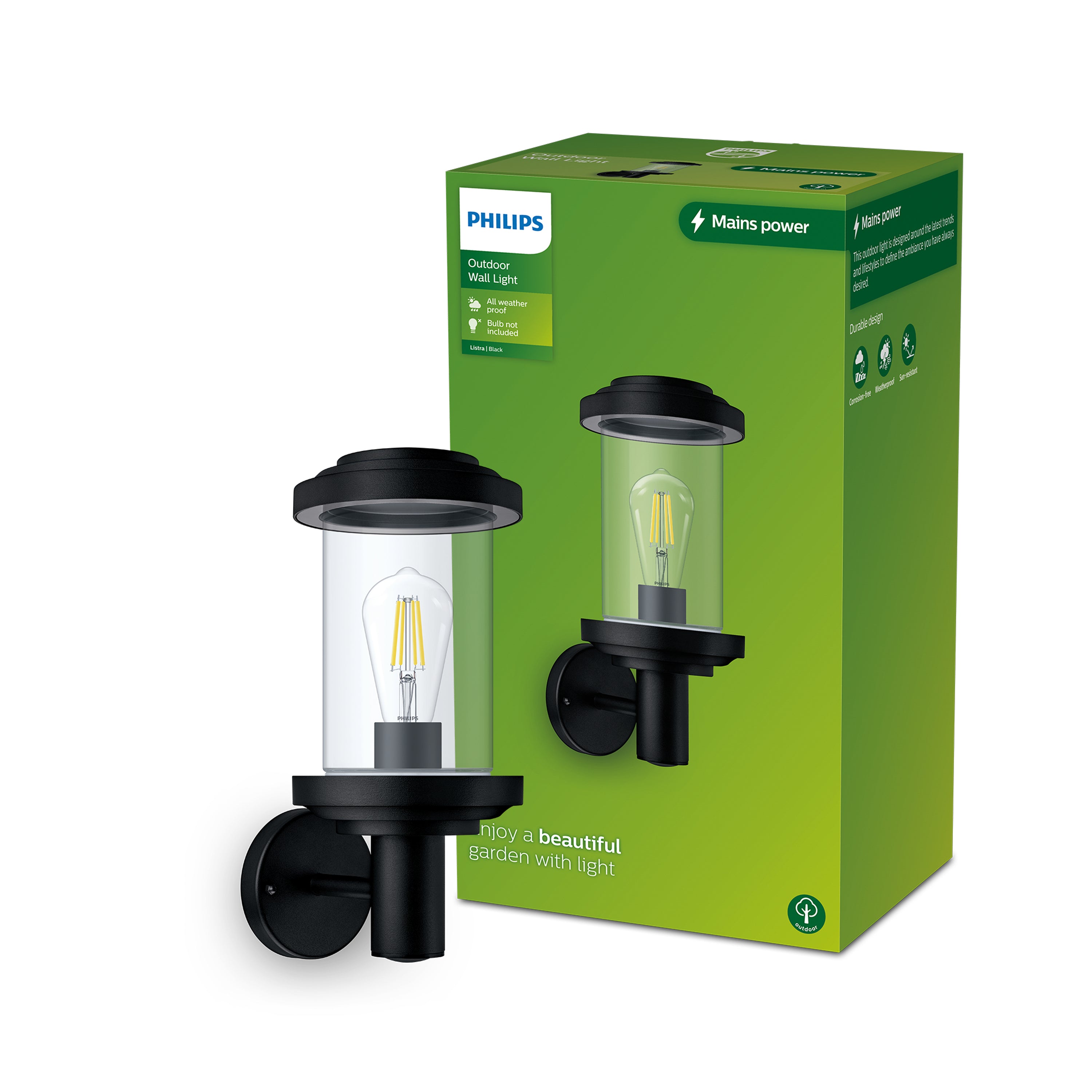 Philips Listra Wandlamp - Incl. Philips Ultra Efficient LED Lamp E27