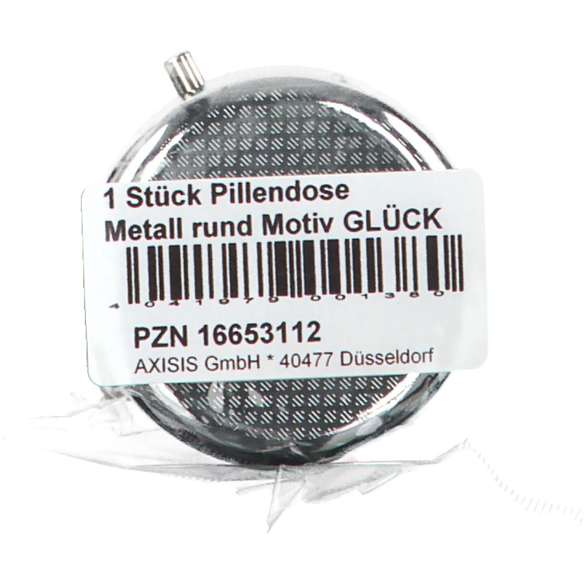 PILLENDOSE rund Metall Motiv GLÜCK sortiert