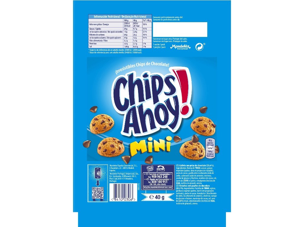 BOLACHAS COOKIES CHIPS AHOY MINI 40 G