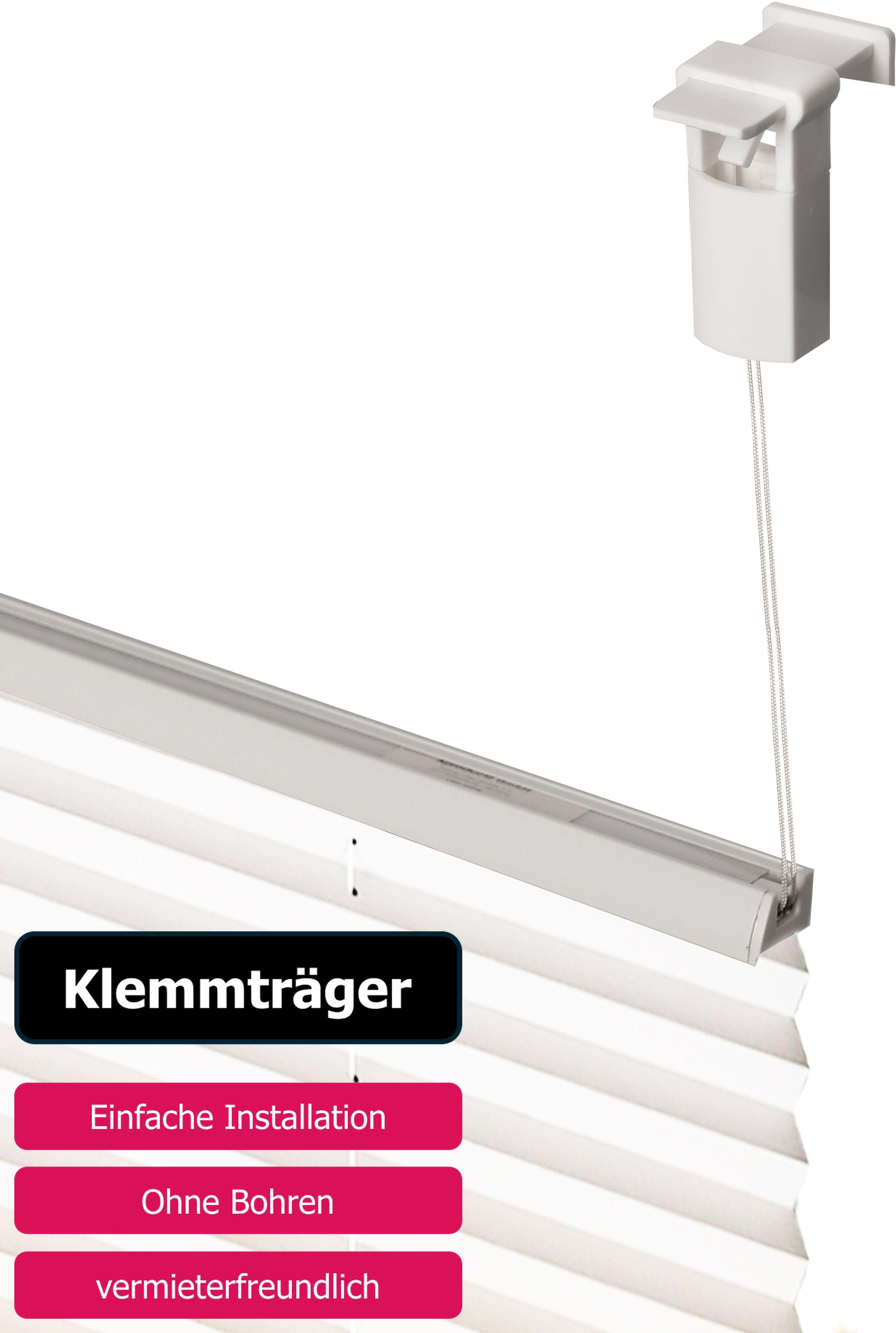 my home Plissee »Ombré« Lichtschutz ohne Bohren verspannt Fixmass, Farbverlauf, Klemmträger