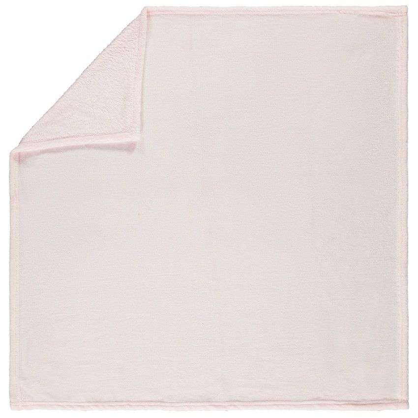 Couverture en sherpa unie 75x75 cm - Rose