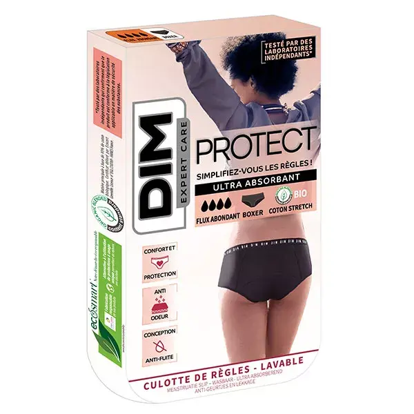 Calcinha Boxer Dim Expert Care Protect para Fluxo Intenso, Tamanho 32/34