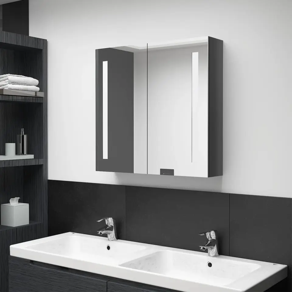vidaXL - Badkamerkast - Grijs - MDF - 62 x 14 x 60 cm