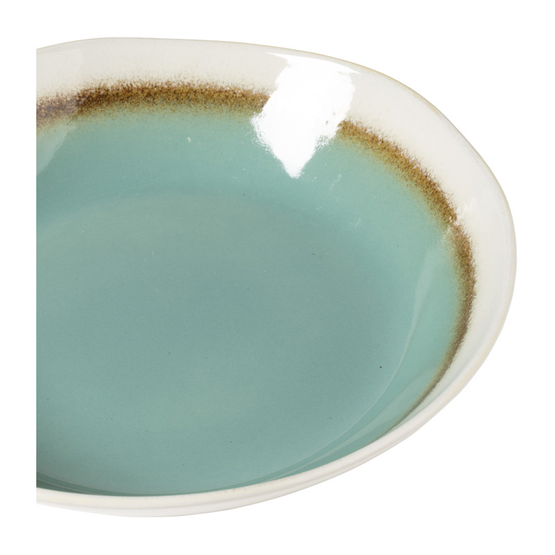 Diep bord Roots - turquoise - ø20x5.4 cm