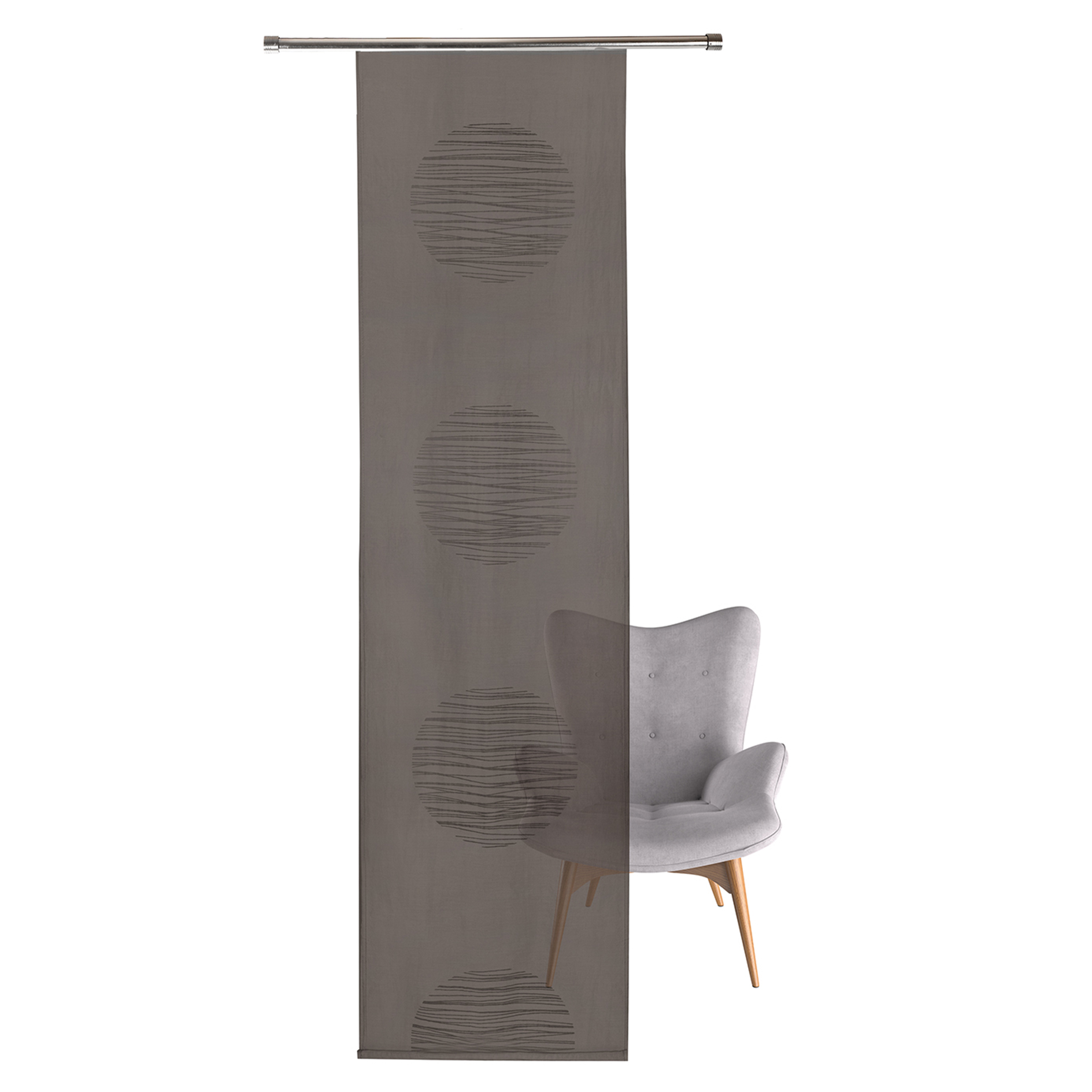 Flächenvorhang - braun - Kreise - 60x245 cm