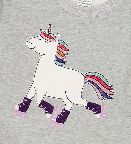 Freds WoRød Sweatshirt - Hello Unicorn - Pale Greymarl