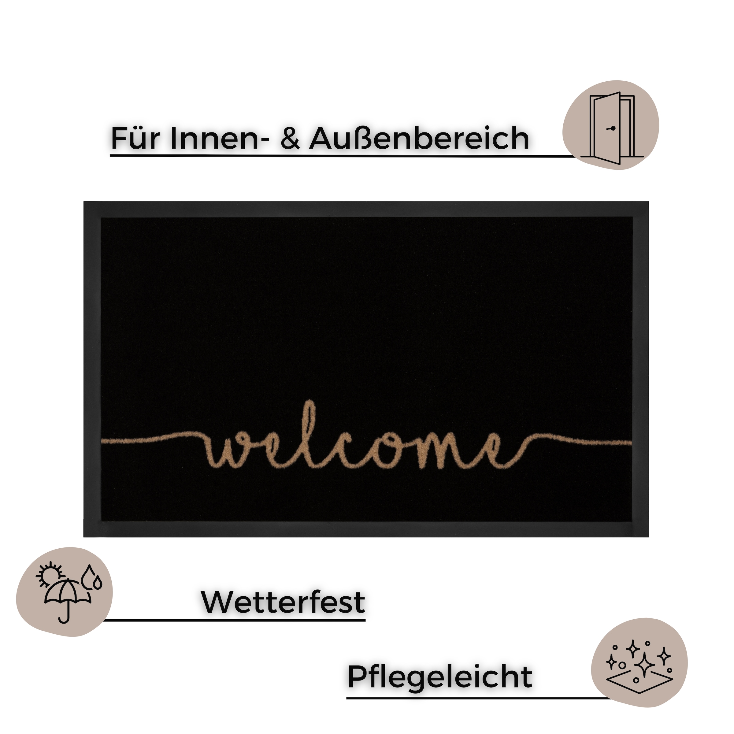 HANSE Home Fussmatte »Cozy Welcome, Türmatte« rechteckig 5 mm Höhe Waschbar, Schmutzfangmatte, Outdoor, Innen, Rutschfest, Wetterfest