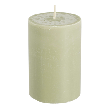 Pilaar kaars stearine lichtgroen - h10xd6,8cm