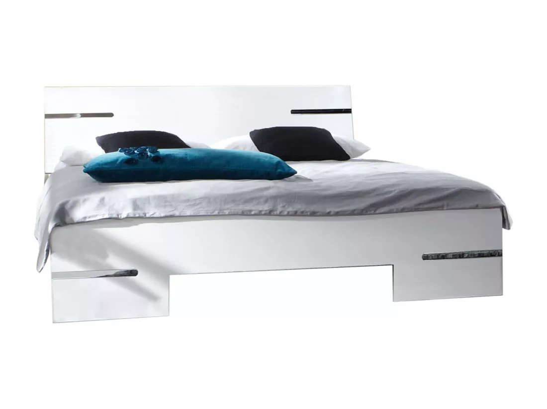 Chambre adulte en panneaux de particules coloris blanc - 160 X 200 cm