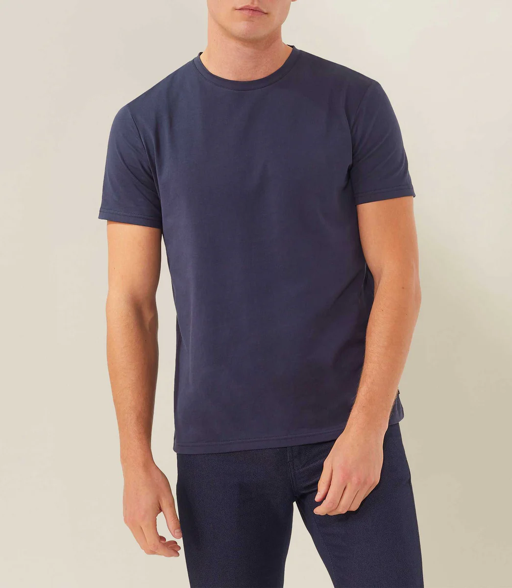 T-shirt col rond marine 