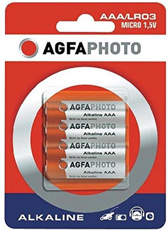 Agfaphoto - AAA Alkaline Batterijen - 1,5V - Verpakking van 4 Stuks