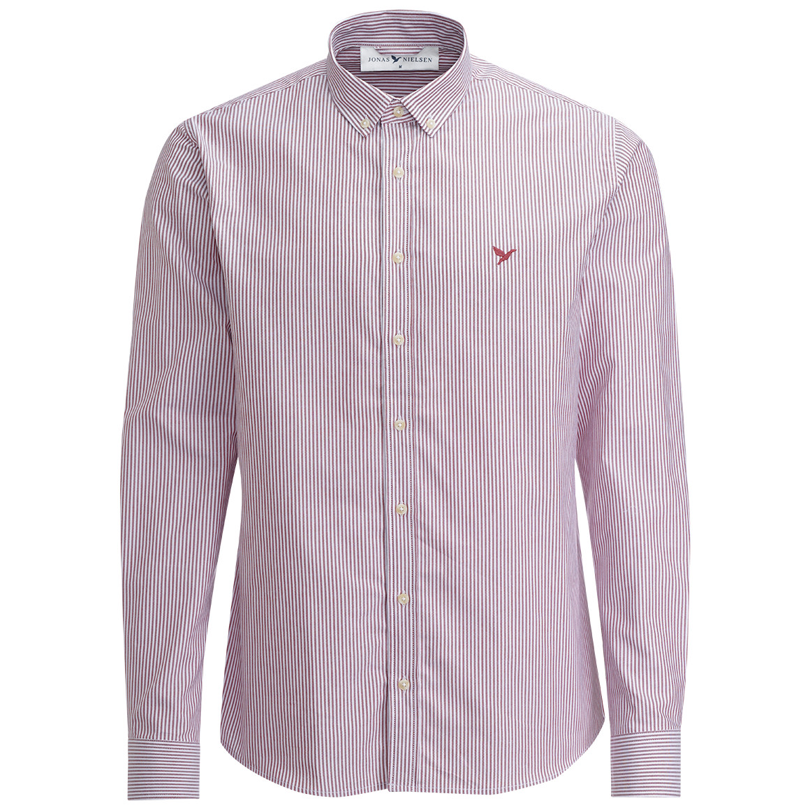 Jonas Nielsen Herren Hemd mit Button-down-Kragen dunkelrosa / weiss