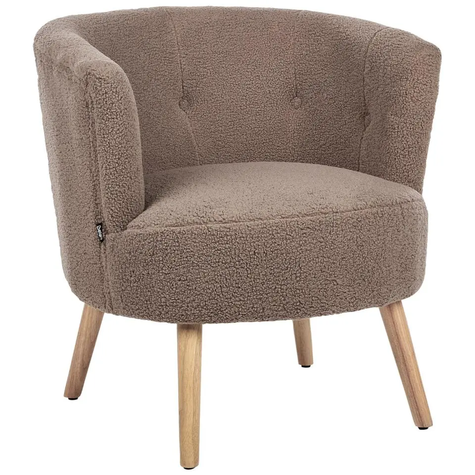 ODENZEN - Fauteuil - Bruin - Bouclé