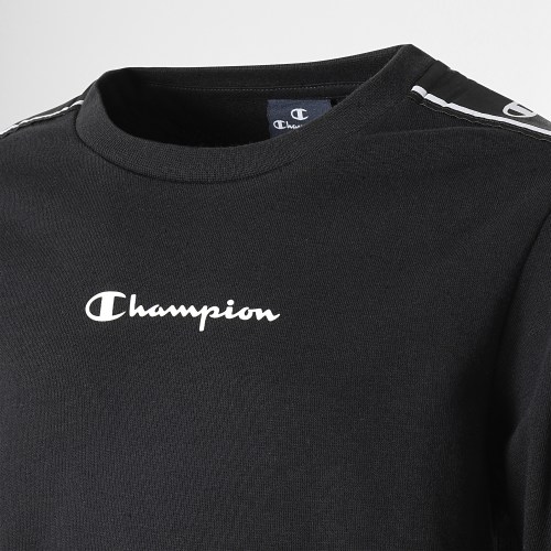 Sweat Crewneck A Bandes Enfant 306322 Noir