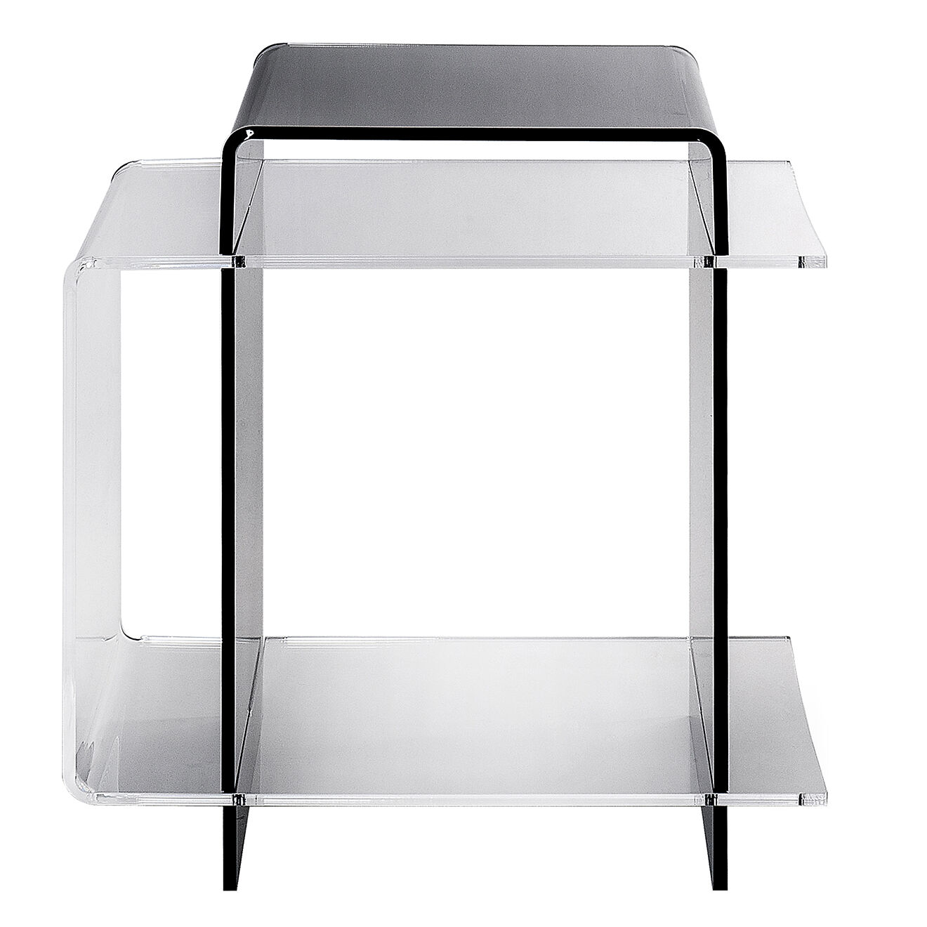 Iplex Table basse/chevet 70's fumé transparent - 45x33x47 cm