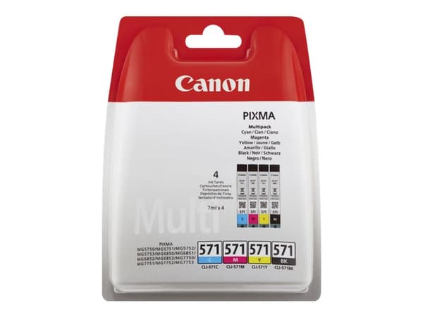 Canon CLI-571 XL C/M/Y/BK Photo Value Pack - 4-pack - 11 ml - svart, gul, cyan, magenta - original - blekkbeholder / papirsett - for PIXMA TS5050, TS