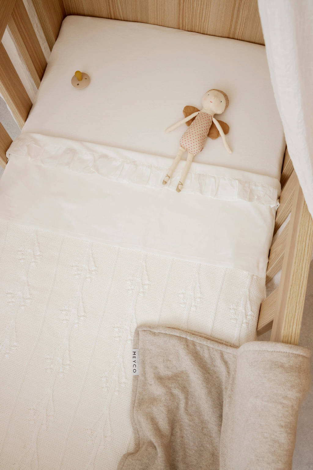 baby ledikantlaken Ruffle 100x150 Offwhite