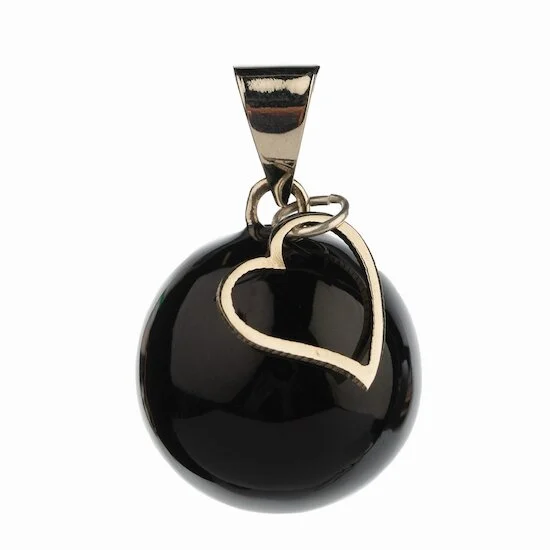 Bijou de grossesse Bola   Noir avec breloque en cœur        de               Babylonia
