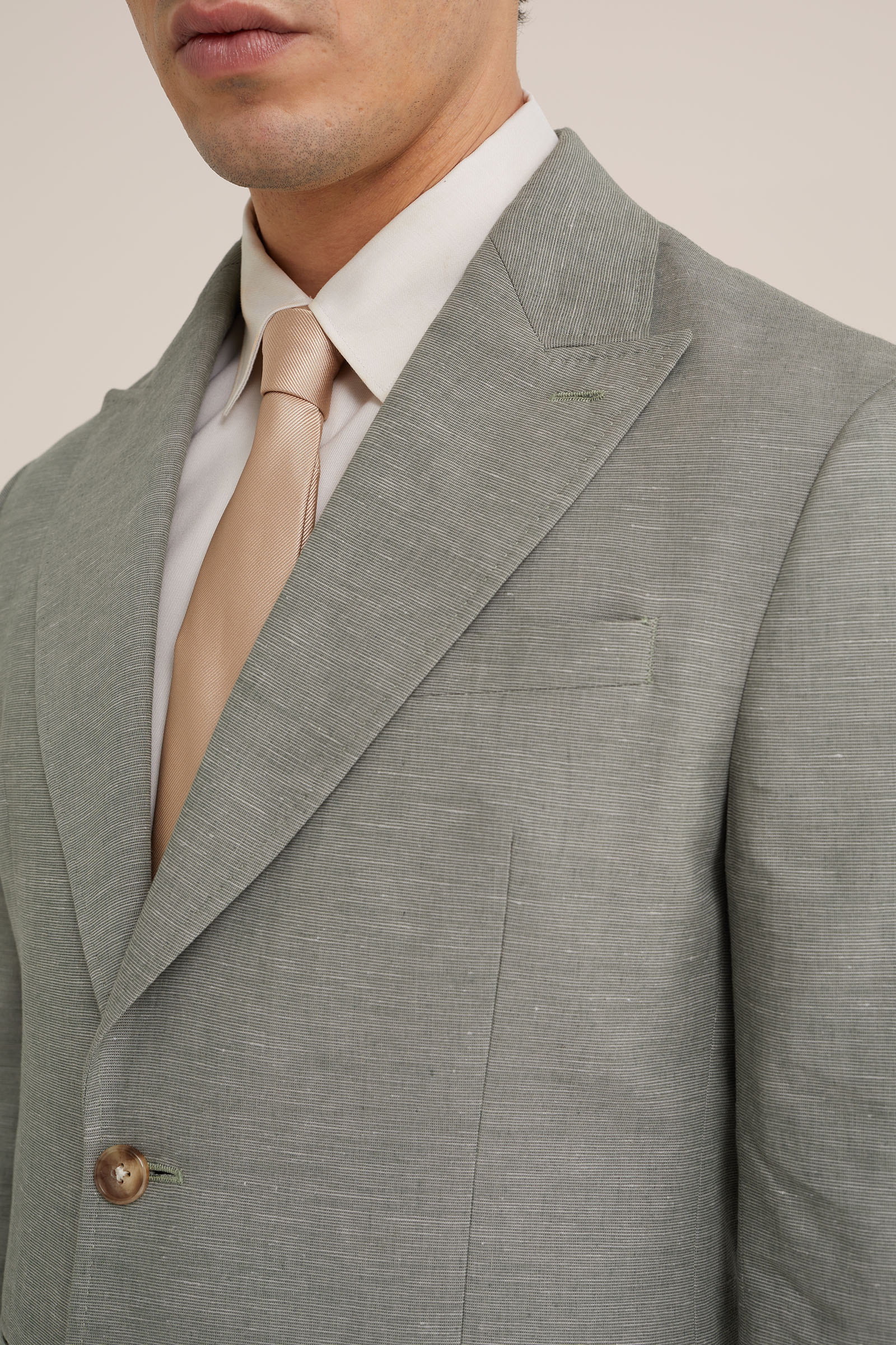 premium linnenmix blazer Van Gils Lichtgroen