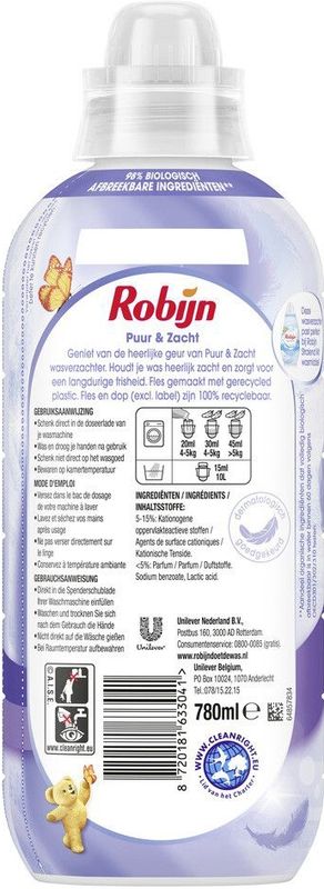 Robijn - Classics Wasverzachter - Puur & Zacht - 8 x 39 Wasbeurten - Voordeelverpakking