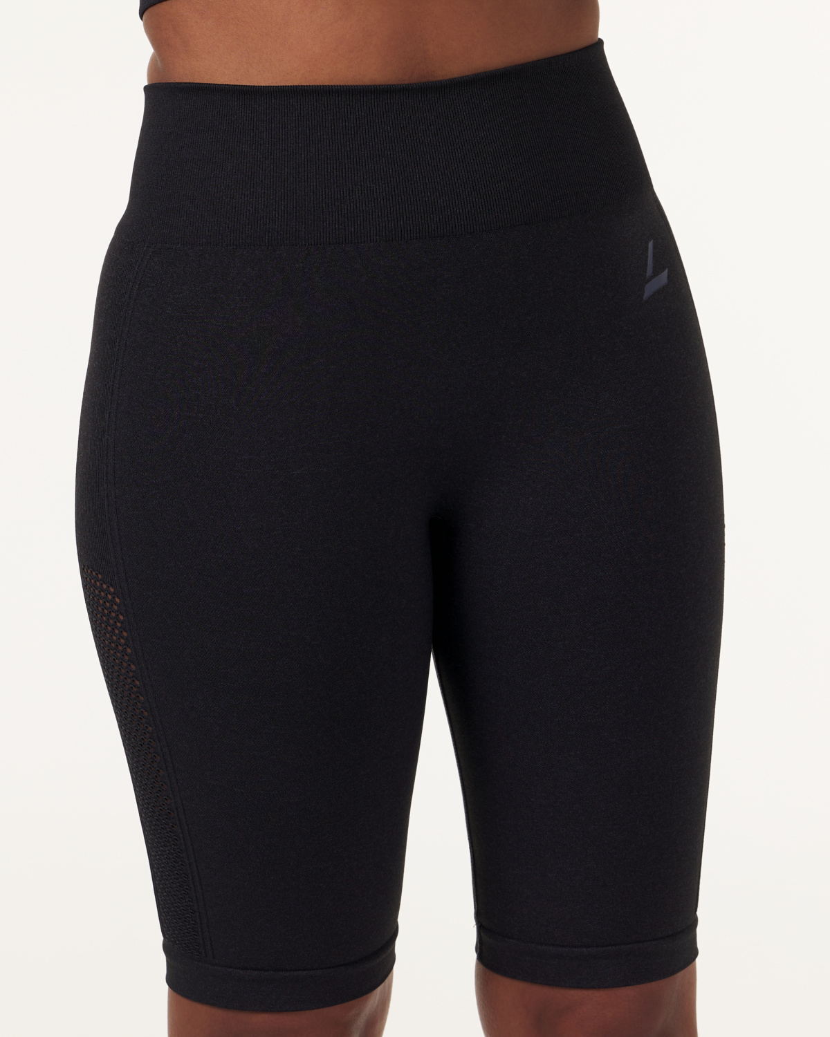LEVITY Eclipse Mesh Seamless Biker Shorts Blue Ink Marl