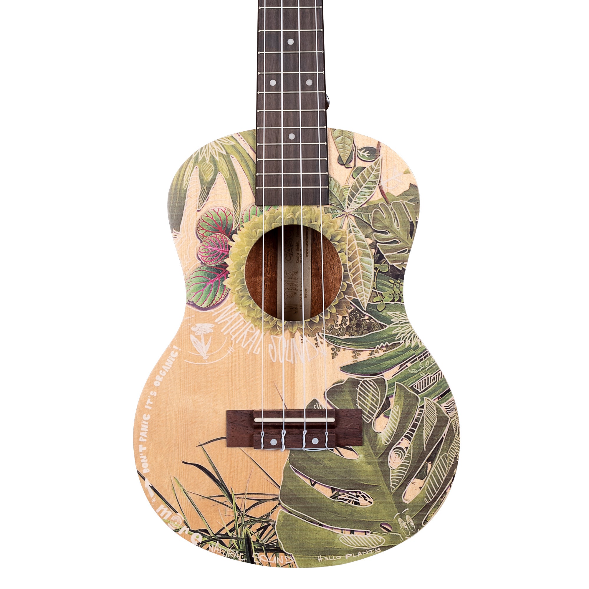 Cascha HH 2610 Art Series Leafy tenor ukelele massief spar bovenblad met gigbag