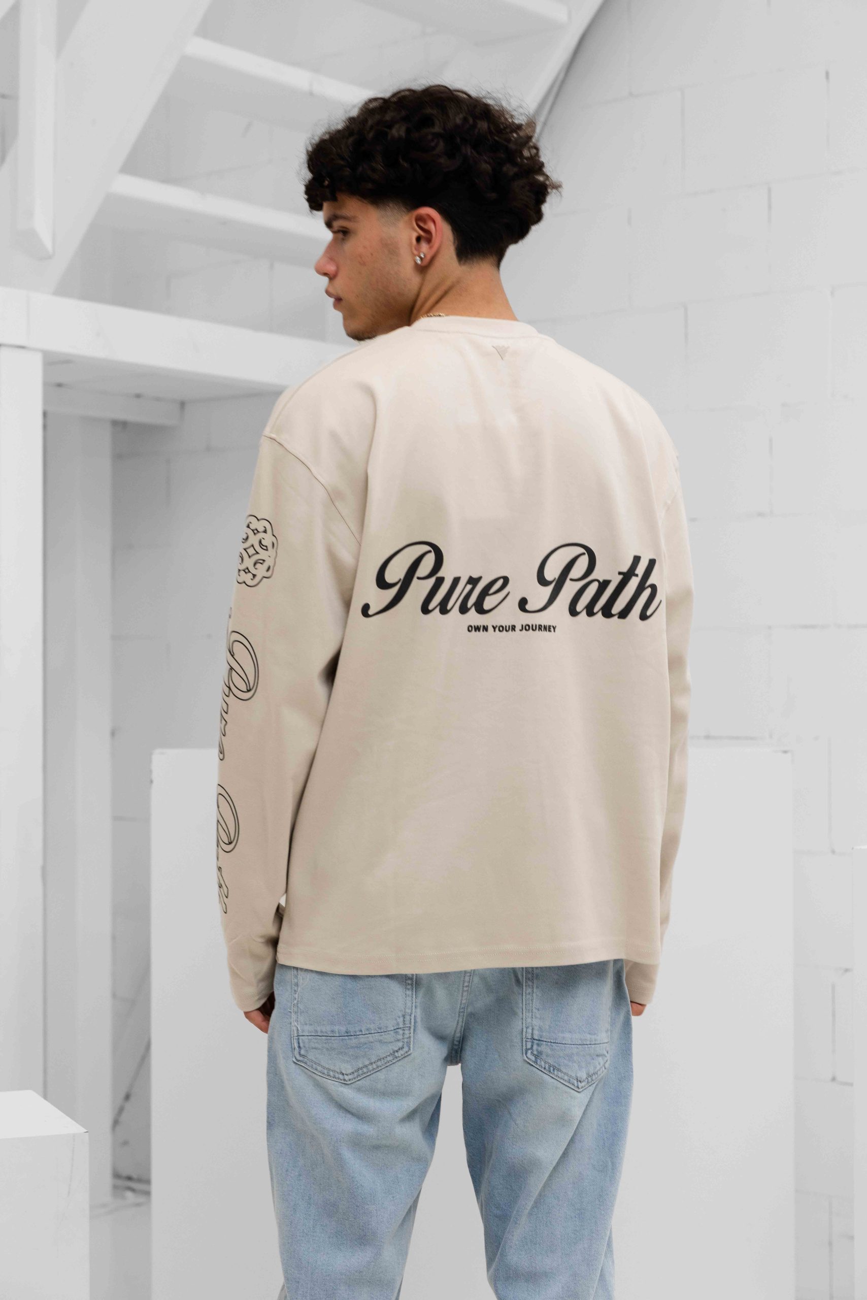Pure Path Essence Of Life Longsleeve T-Shirt Heren Beige