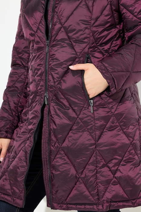 HYPRAR Steppjacke, Kapuze, 2-Wege-Zipper, Zipptaschen