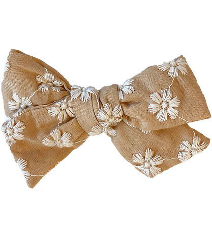 By Stær Haarspange m. Schleife - Blanca - 9x6 cm - Beige m. Weiß