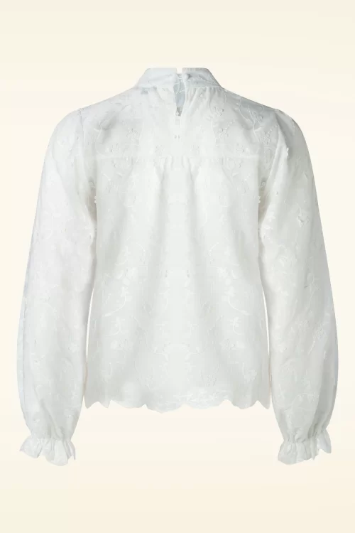 Smashed Lemon Julie kanten blouse in wit