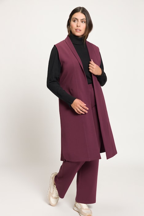 Sweat-Weste, Oversized, Schalkragen, ärmellos