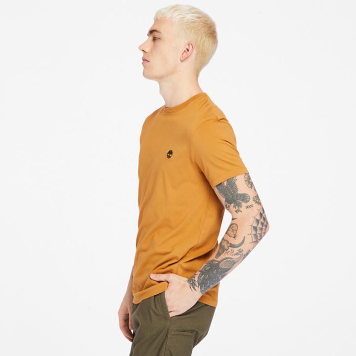 Camiseta masculina Dunstan River Slim-Fit na cor laranja.