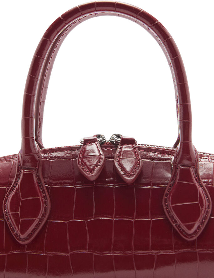 MANGO Croc-effect bag Red