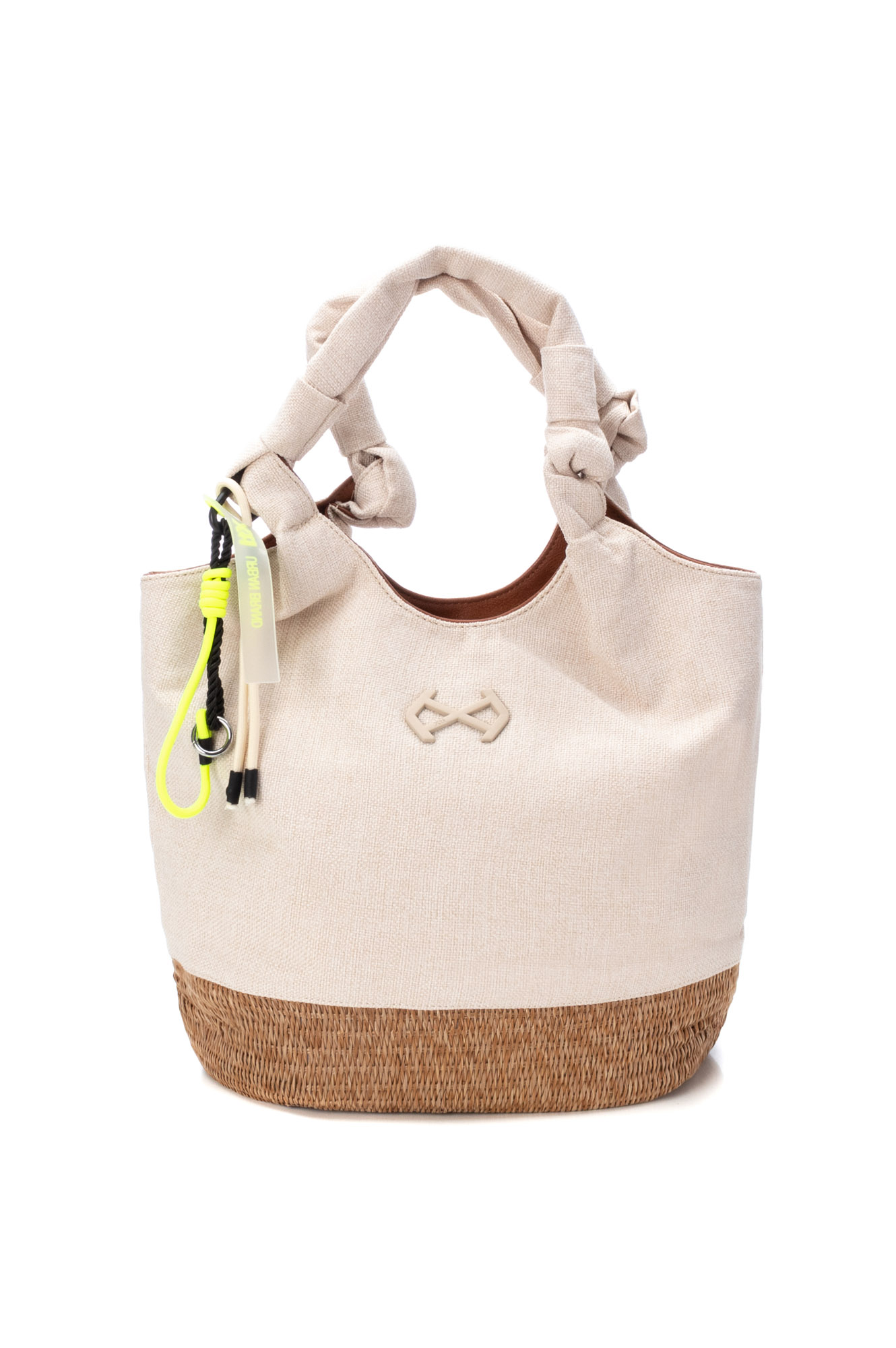 Bolsa de ombro com juta