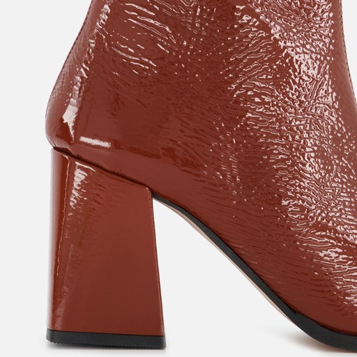 Linea Zeta Enkellaarsjes cognac Lak
