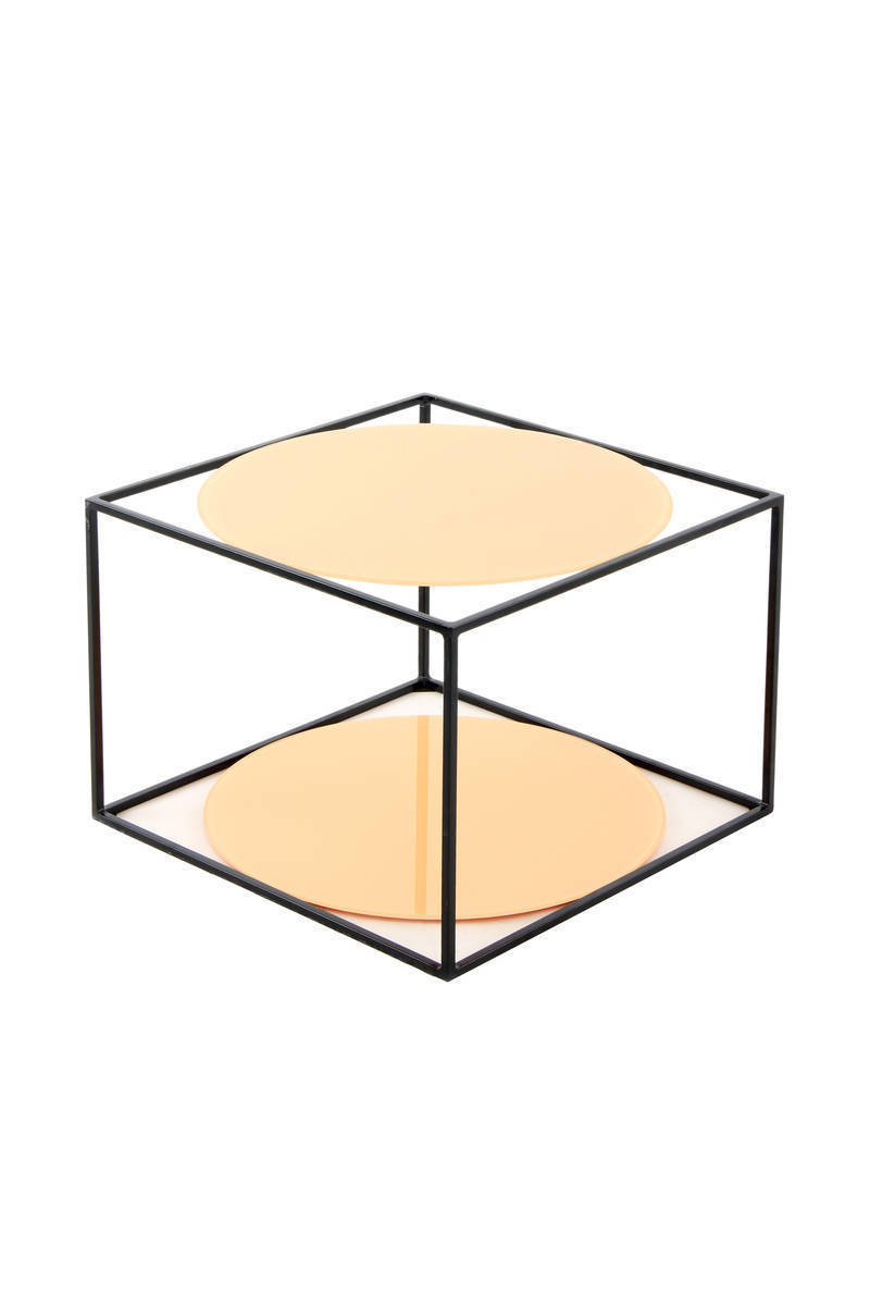 Beistelltisch CODY - orange-schwarz - 50x50 cm