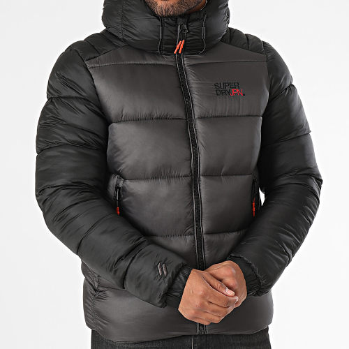 Doudoune Capuche Colour Block M5011752A Noir Gris Anthracite