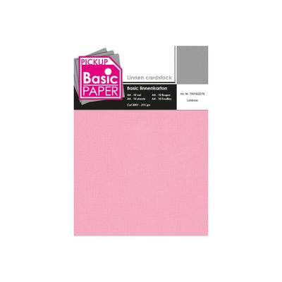 Pickup - Carton de lin - A4 (210 x 297 mm) - 215 g/m² - 10 feuilles - rose clair