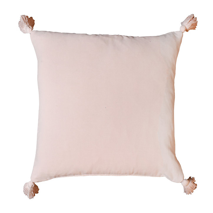 Coussin pompoms GoodHome rose L.45 x l.45 cm
